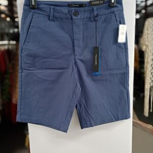Tahari Blue Flat Front Shorts Casual Style